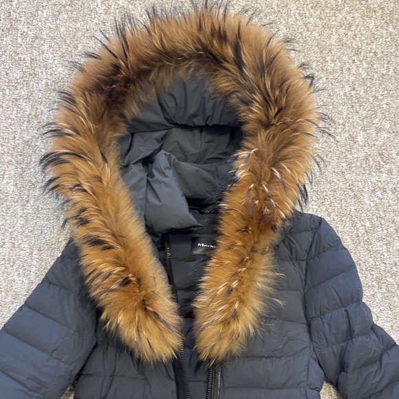 Mackage Grey Puffer Jacket with Brown Fur Trim XS - Picture 2 of 5